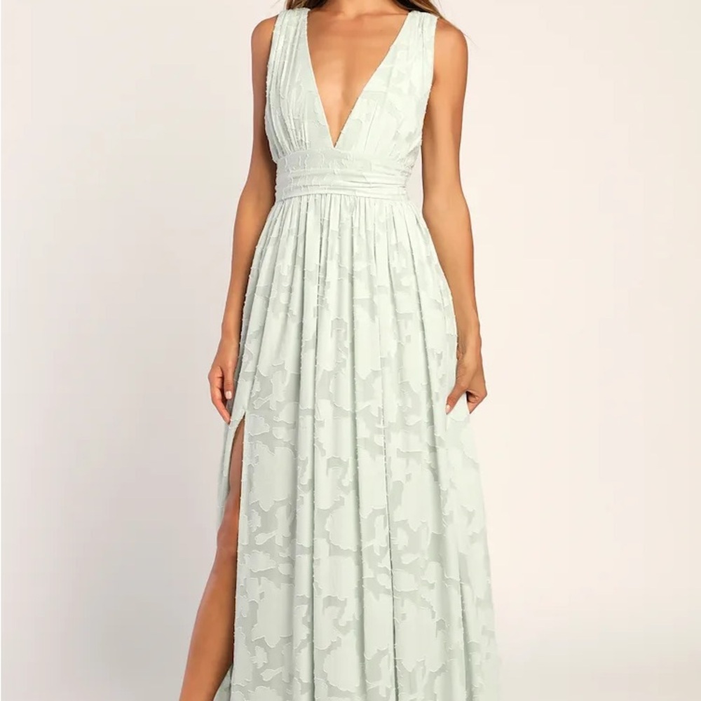 Lulu's Light Sage Green Sleeveless Maxi Dress